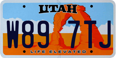 UT license plate W897TJ