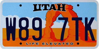 UT license plate W897TK