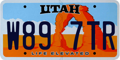 UT license plate W897TR