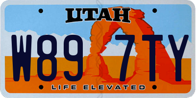 UT license plate W897TY