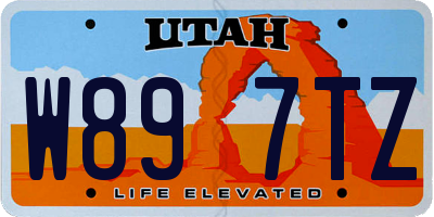 UT license plate W897TZ