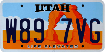 UT license plate W897VG