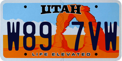 UT license plate W897VW