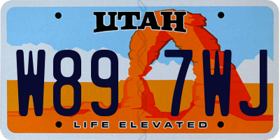 UT license plate W897WJ