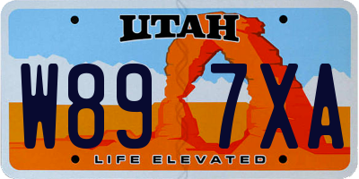 UT license plate W897XA