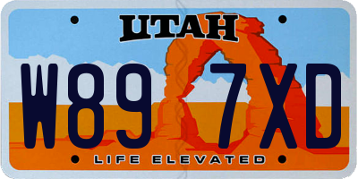 UT license plate W897XD