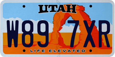 UT license plate W897XR