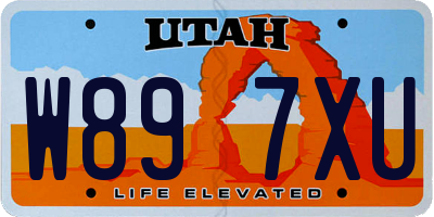UT license plate W897XU