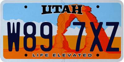 UT license plate W897XZ