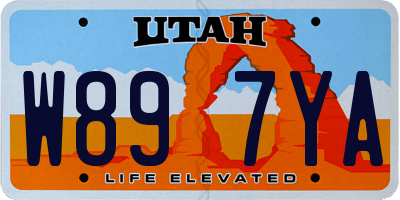 UT license plate W897YA