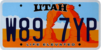 UT license plate W897YP