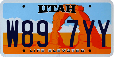 UT license plate W897YY