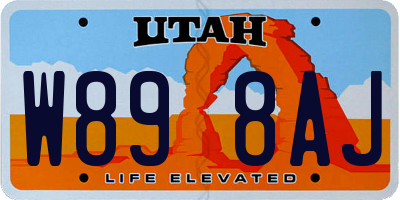 UT license plate W898AJ