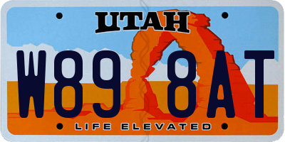 UT license plate W898AT