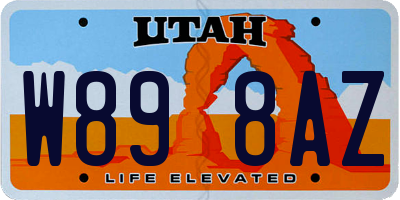 UT license plate W898AZ