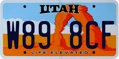 UT license plate W898CF