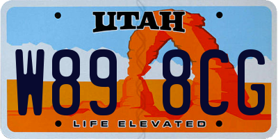 UT license plate W898CG
