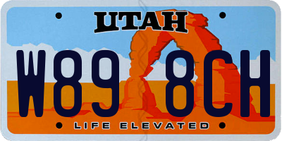 UT license plate W898CH