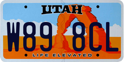 UT license plate W898CL