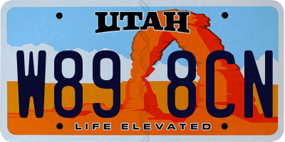 UT license plate W898CN