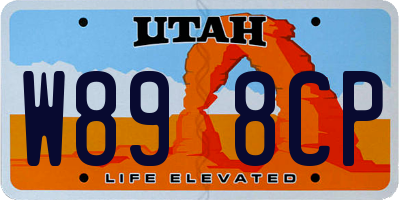 UT license plate W898CP