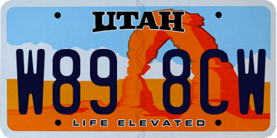 UT license plate W898CW