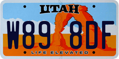 UT license plate W898DF