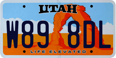 UT license plate W898DL