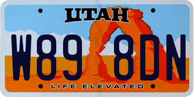 UT license plate W898DN