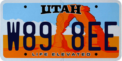UT license plate W898EE