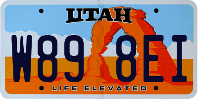 UT license plate W898EI