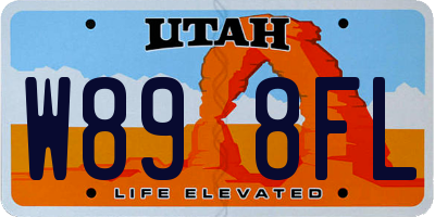 UT license plate W898FL
