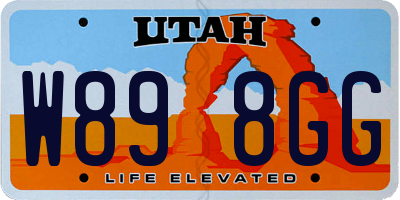 UT license plate W898GG