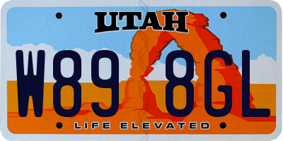 UT license plate W898GL