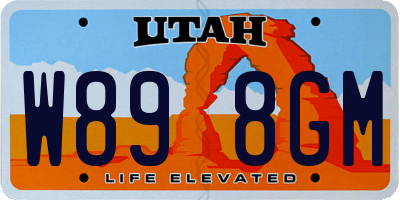 UT license plate W898GM
