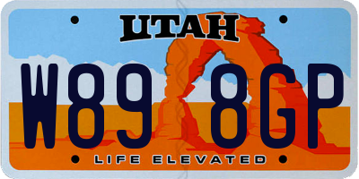 UT license plate W898GP