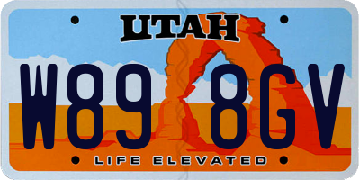 UT license plate W898GV