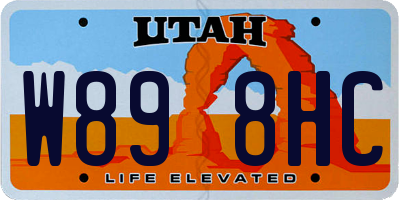 UT license plate W898HC