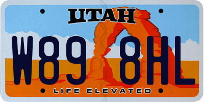 UT license plate W898HL