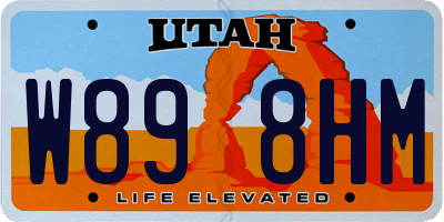 UT license plate W898HM
