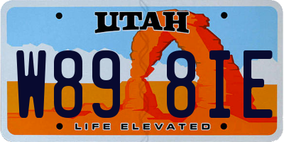 UT license plate W898IE