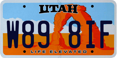 UT license plate W898IF