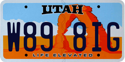UT license plate W898IG