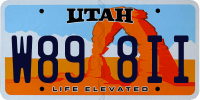 UT license plate W898II