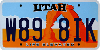 UT license plate W898IK