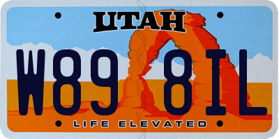 UT license plate W898IL