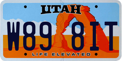 UT license plate W898IT