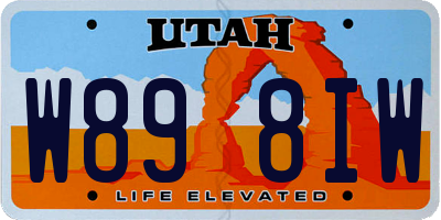 UT license plate W898IW