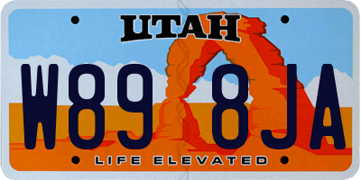 UT license plate W898JA