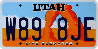 UT license plate W898JE
